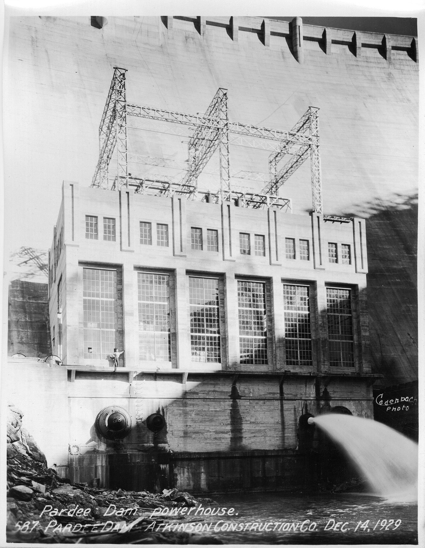 Pardee Dam powerhouse. (December 1929)	