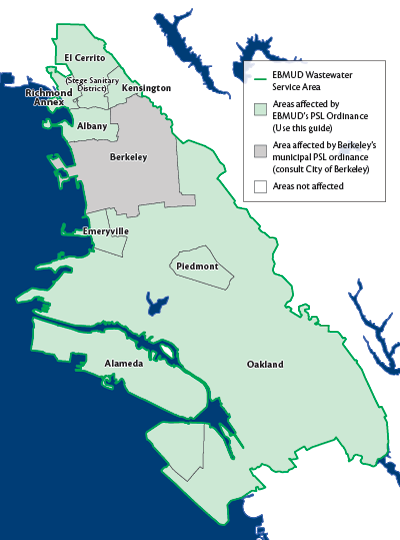 Map of EBMUD Wastewater Service Area
