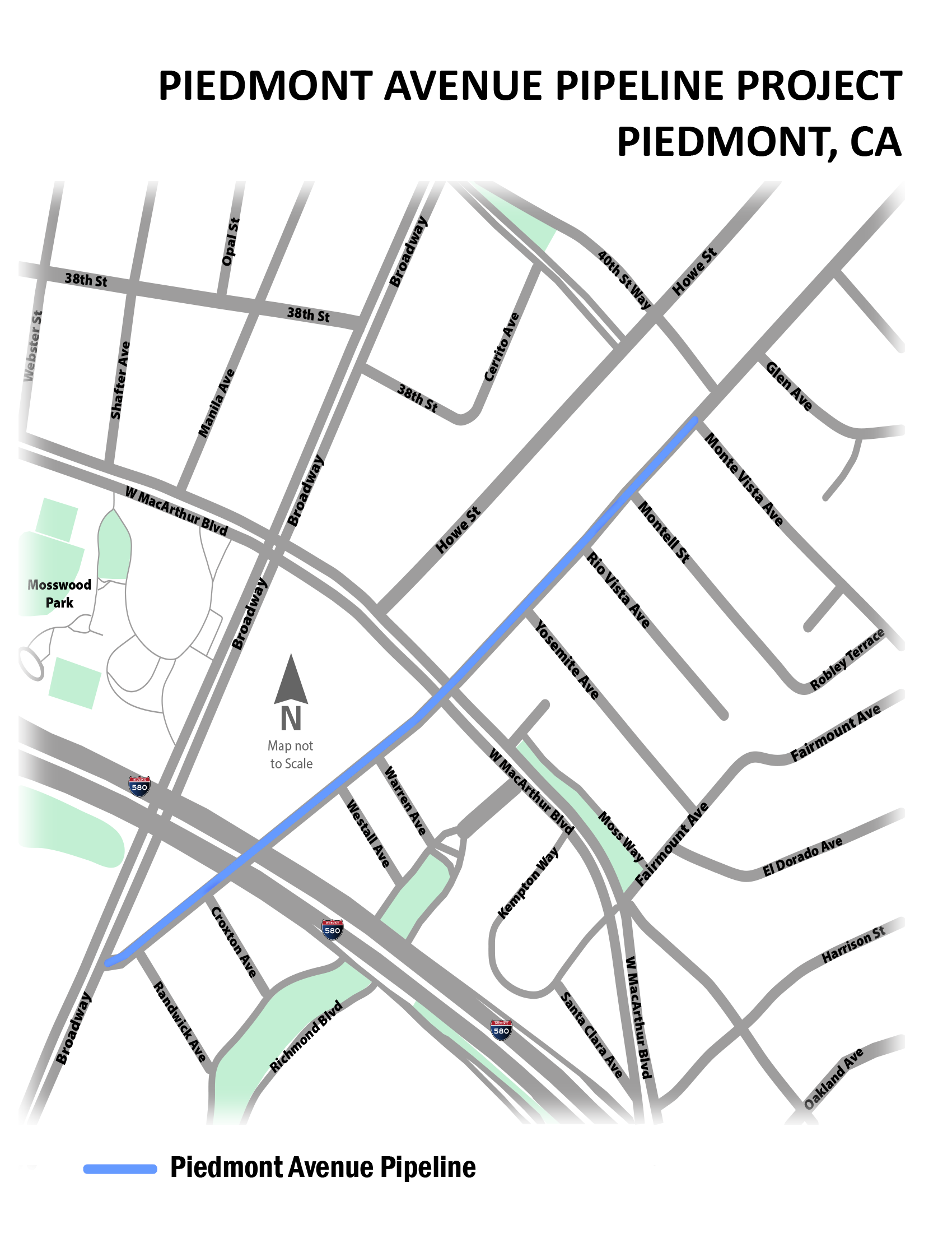 Piedmont Avenue Pipeline Project Map