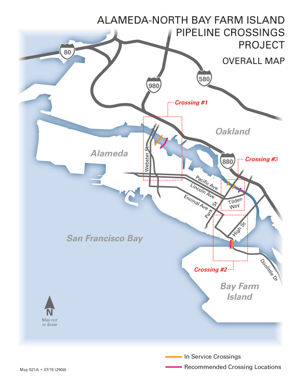 Alameda North Bay Farm Island Pipeline Crossings Map