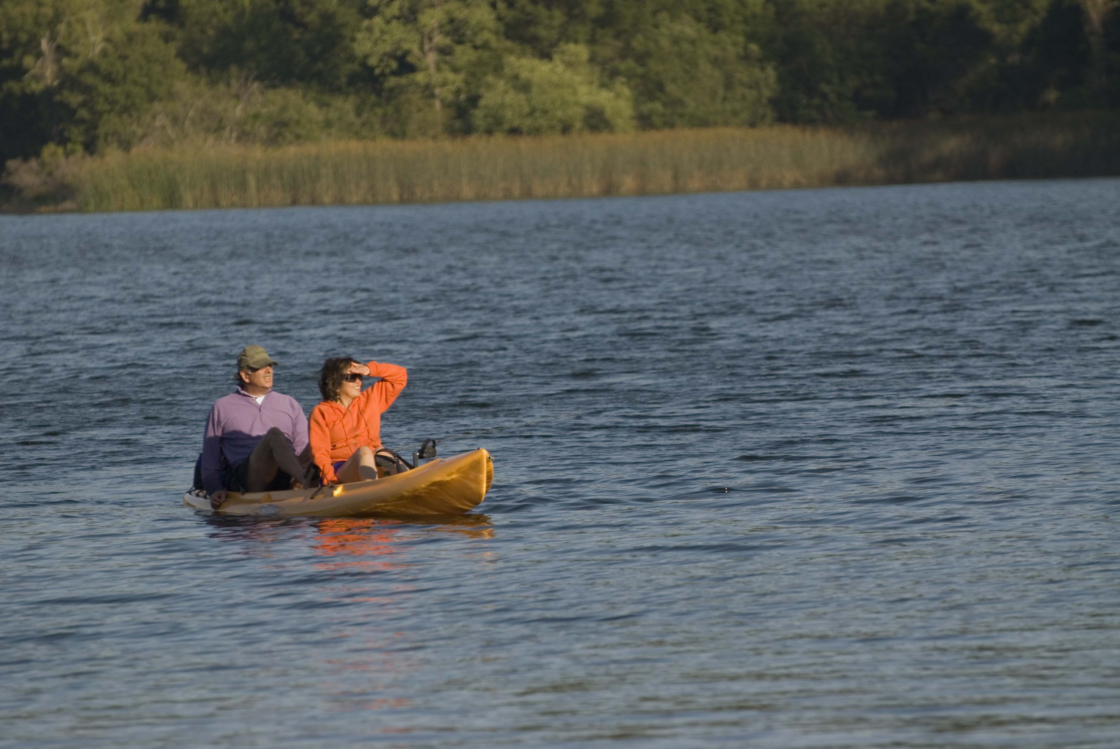 canoe on reservoir