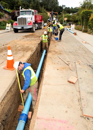 Much of EBMUD's distribution network of 4,200 miles of aging pipe is leaking and in need of renewal or replacement. 