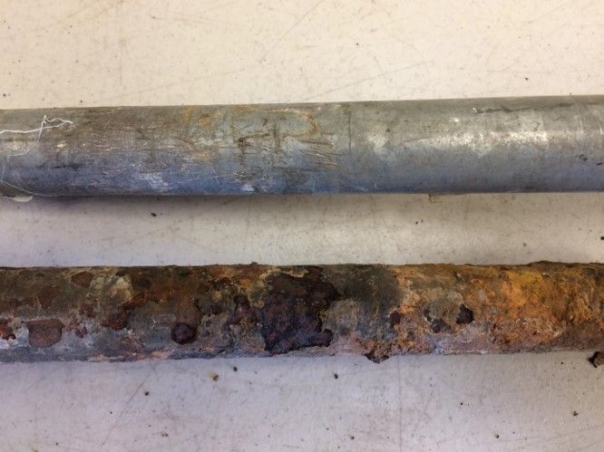 New And Old Galvanized Pipes