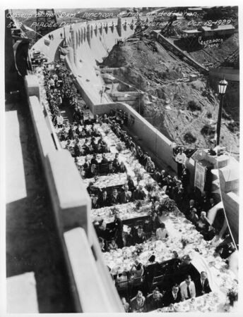 Close up of the "Dam" luncheon at time of dedication. (October 1929)	