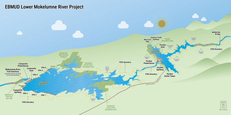 Map of Lower Mokelumne River Project facilities
