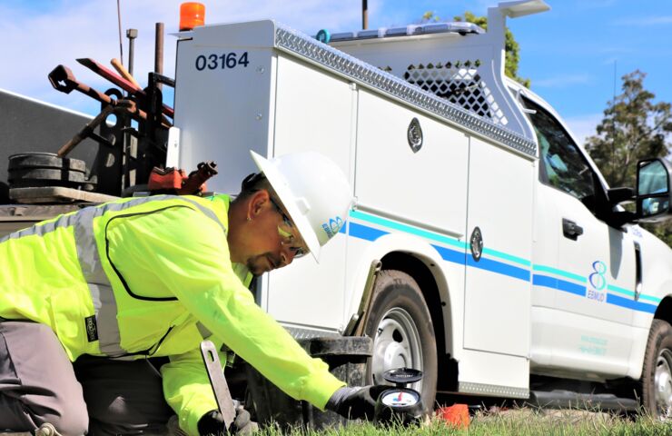 Meter mechanic repairs an EBMUD meter.