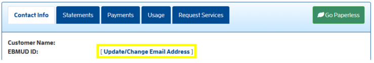 Update Change Email Address