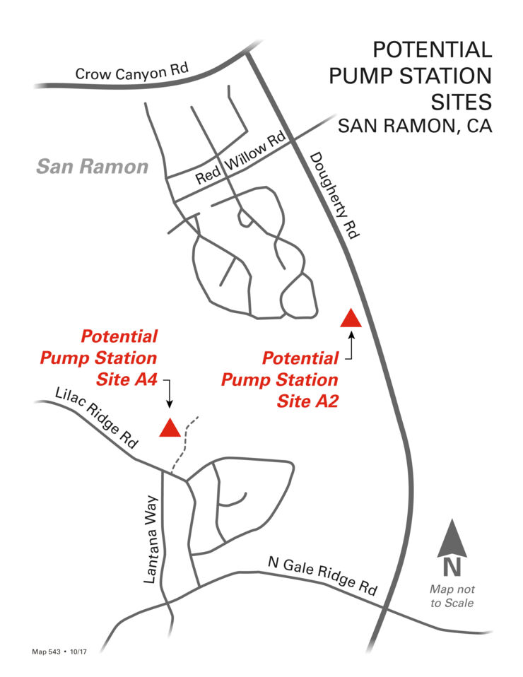 Map: proposed locations for pump station R3000