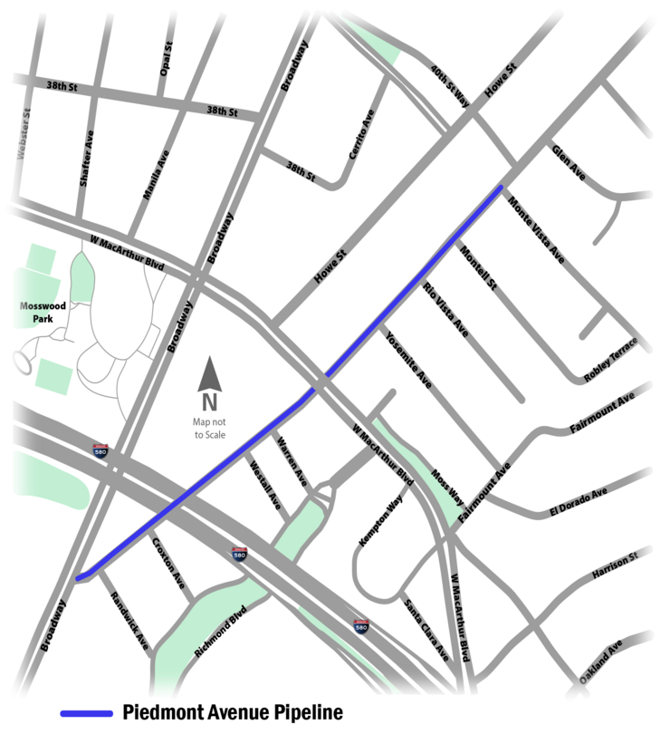 Piedmont Avenue Pipeline Project Map