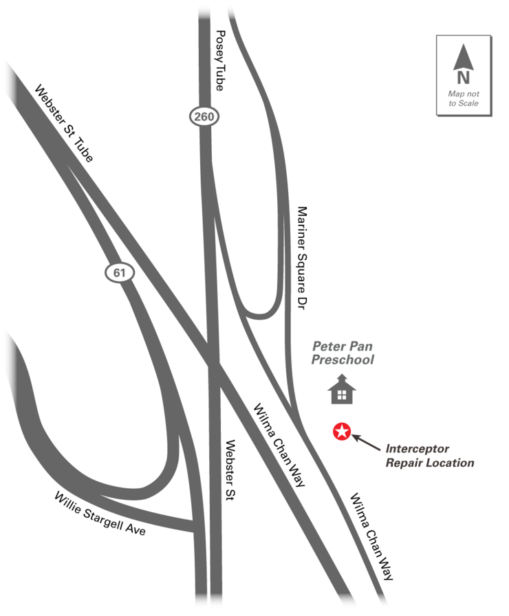 Alameda Sewer Interceptor Pipeline Emergency Repair Map
