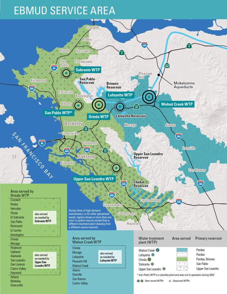 EBMUD Service Area Map March 2023