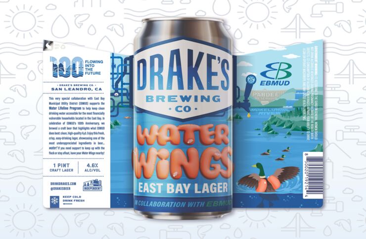 Drakes Water Wings Label And Can