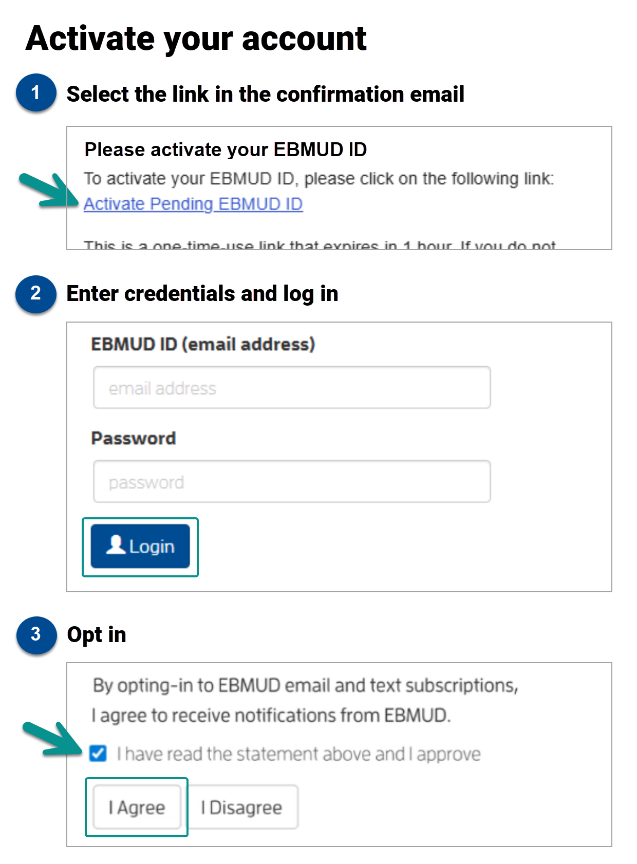 Activate an EBMUD ID