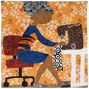 Ora Clay  The Quilter In Silver Slippers  25 X 25in  Cotton African And Batik Fabric....  AAQGOPhoto X EricMurphy2025 WEB